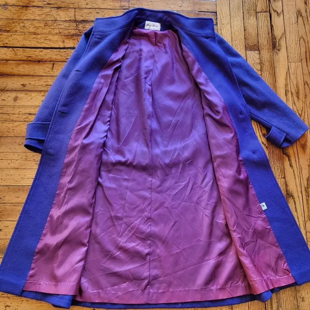 Miss Bobbie Vintage 1960s Wool Coat Blue‎